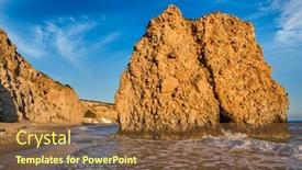  Presentation with stormy sea waves - Slide deck enhanced with fyriplaka-beach-and-waves background and a tawny brown colored foreground