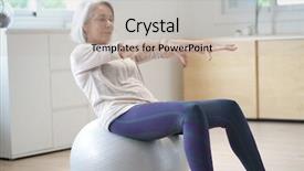  Presentation with elderly home - Presentation theme featuring fysio - attractive elderly woman exercising background and a soft green colored foreground