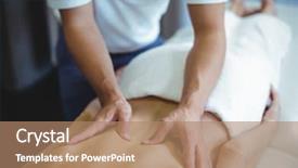  Presentation with give first and u will get back - Amazing slide set having fysio - physiotherapist giving back massage backdrop and a coral colored foreground