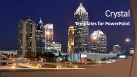  Presentation with atlanta - Colorful slides enhanced with ga station - interstate 85 runs below backdrop and a navy blue colored foreground