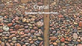  Presentation with stones - Colorful PPT layouts enhanced with gabion - fence with stones backdrop and a violet colored foreground