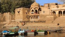  Presentation with tank - Amazing slides having gad sagar tank near jaisalmer backdrop and a yellow colored foreground