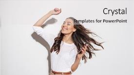  Presentation with asian - Beautiful presentation design featuring gadget - portrait of a happy asian backdrop and a light gray colored foreground