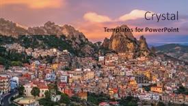  Presentation with local history italy - Presentation theme having gagliano-castelferrato-italy-in-sicily background and a coral colored foreground