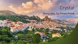  Presentation with dusk - Slides featuring gagliano-castelferrato-italy-in-sicily background and a coral colored foreground