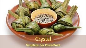  Presentation with thai - Slides featuring gai-hor-bai-toey-thai background and a red colored foreground