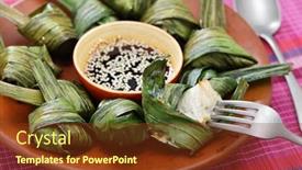  Presentation with thai - Cool new presentation theme with gai-hor-bai-toey-thai backdrop and a tawny brown colored foreground