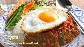  Presentation with pad thai - Beautiful slides featuring gai pad bai gaprow thai backdrop and a tawny brown colored foreground