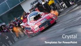  Presentation with raceway - Colorful slide set enhanced with gainesville-fl-march-13-nhra backdrop and a gray colored foreground