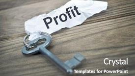  Presentation with profit - Presentation theme enhanced with gaining access - key with message profit background and a gray colored foreground