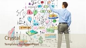  Presentation with drawing boxing - Audience pleasing presentation theme consisting of gains project - back view image of businessman backdrop and a  colored foreground