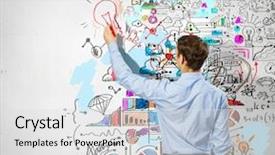  Presentation with project - Presentation design featuring sauce of cream butter background and a  colored foreground.