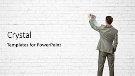  Presentation with japan drawing - Slide deck enhanced with gains project - back view image of businessman background and a  colored foreground