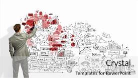  Presentation with bamboo drawing - Amazing PPT layouts having gains project - back view image of businessman backdrop and a  colored foreground