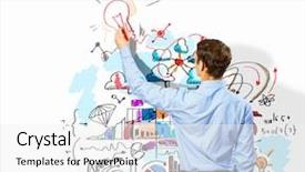  Presentation with bamboo drawing - Amazing PPT layouts having gains project - back view image of businessman backdrop and a  colored foreground