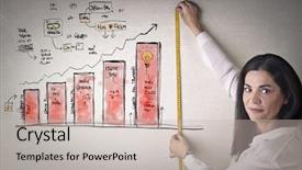  Presentation with work the word in your life - Slide set with gains project - businesswoman at work background and a  colored foreground