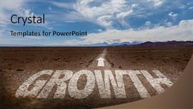  Presentation with growth - Audience pleasing PPT layouts consisting of gains project - growth written on desert road backdrop and a light blue colored foreground