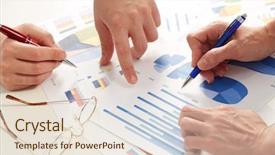  Presentation with business partner people joining hand - Cool new slide deck with gains project - hands of business people working backdrop and a lemonade colored foreground