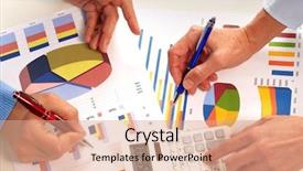  Presentation with business partner people joining hand - Beautiful presentation featuring gains project - hands of business people working backdrop and a coral colored foreground