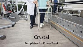  Presentation with walker - Amazing theme having gait - low section of physiotherapist assisting backdrop and a light gray colored foreground