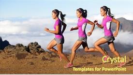 Presentation with female sport - Presentation theme consisting of gait - running woman - runner background and a tawny brown colored foreground