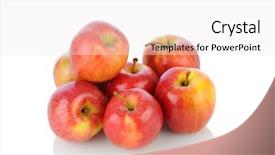  Presentation with reflection - Presentation theme having gala - pile of gale apples background and a sky blue colored foreground