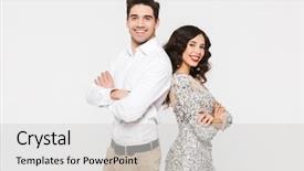  Presentation with gala - Slides enhanced with gala - portrait of a beautiful young background and a light gray colored foreground