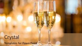  Presentation with gala - Cool new presentation theme with gala - two glasses of champagne backdrop and a yellow colored foreground