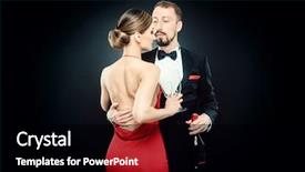  Presentation with gala dinner - Amazing theme having gala dinner - elegant couple in evening dress backdrop and a black colored foreground
