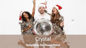  Presentation with gala dinner - Theme with gala dinner - group of happy young smartly background and a coral colored foreground