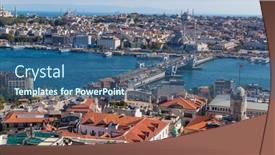  Presentation with istanbul - Slide set with galata-bridge-and-old-centre background and a ocean colored foreground