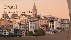  Presentation with tower - Presentation theme consisting of galata-tower-at-karakoy-district background and a lemonade colored foreground