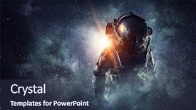  Presentation with outer space galaxy astronaut - Cool new PPT layouts with galaxy - astronaut in outer space mixed backdrop and a tawny brown colored foreground