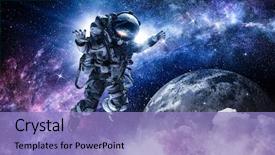  Presentation with outer space galaxy astronaut - Beautiful theme featuring galaxy - astronaut on space mission backdrop and a light blue colored foreground