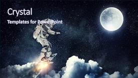  Presentation with surfing - PPT layouts enhanced with galaxy - astronaut surfing dark sky mixed background and a wine colored foreground