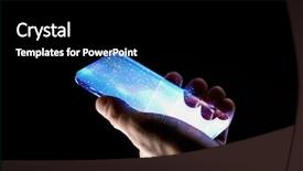  Presentation with transparent screen - Amazing PPT theme having galaxy - business people and future technology backdrop and a black colored foreground