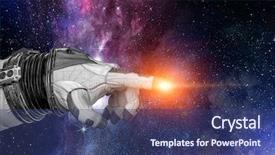  Presentation with creation - Presentation enhanced with galaxy - concept of creation mixed media background and a ocean colored foreground