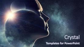  Presentation with media - Colorful slide deck enhanced with galaxy - exploring this great world mixed backdrop and a tawny brown colored foreground