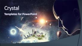  Presentation with galaxy - Audience pleasing presentation design consisting of galaxy - exploring this great world mixed backdrop and a wine colored foreground