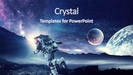 Presentation with media image - Cool new theme with galaxy - fantasy image with spaceman catch backdrop and a navy blue colored foreground
