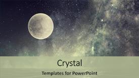  Presentation with night sky moon - Amazing presentation theme having galaxy - full moon in night starry backdrop and a mint green colored foreground