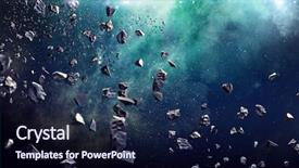  Presentation with asteroids - Audience pleasing slide set consisting of galaxy - many asteroids in space backdrop and a wine colored foreground