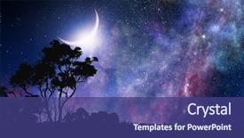  Presentation with scene - Beautiful PPT layouts featuring galaxy - night forest scene backdrop and a ocean colored foreground