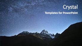  Presentation with way - Colorful PPT theme enhanced with galaxy - night landscape starry sky backdrop and a ocean colored foreground