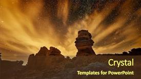  Presentation with astronomy night sky milky way - Presentation theme consisting of galaxy - night sky with milky way background and a tawny brown colored foreground