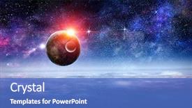  Presentation with universe - Cool new presentation with galaxy - our unique universe backdrop and a teal colored foreground