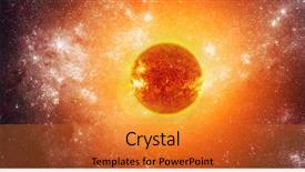  Presentation with elements - Audience pleasing theme consisting of galaxy - photo of the sun backdrop and a gold colored foreground