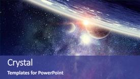  Presentation with pluto - Slides having galaxy - pluto planet mixed media background and a ocean colored foreground