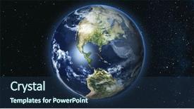  Presentation with earth science - Slide deck consisting of galaxy - realistic earth planet rotating background and a ocean colored foreground