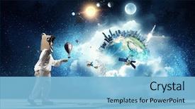  Presentation with dreams - PPT theme having galaxy - she dreams to explore space background and a light blue colored foreground
